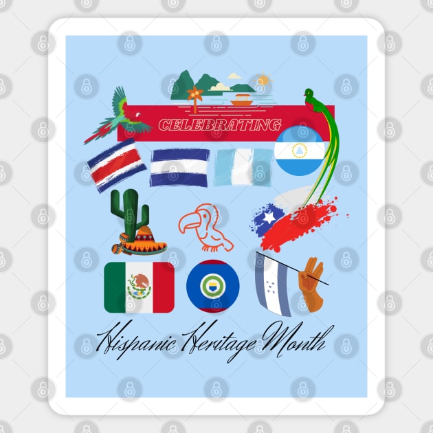 Celebrating Hispanic Heritage month Magnet by O.M design